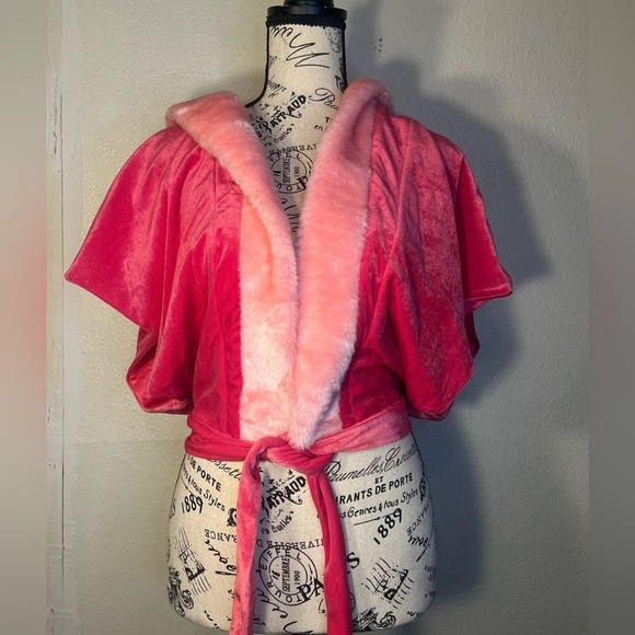 Victoria’s Secret vintage rare sexy little things fuzzy short sleeve hoodie - Picture 2 of 7